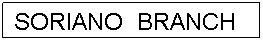 Text Box: SORIANO&nbsp; BRANCH
